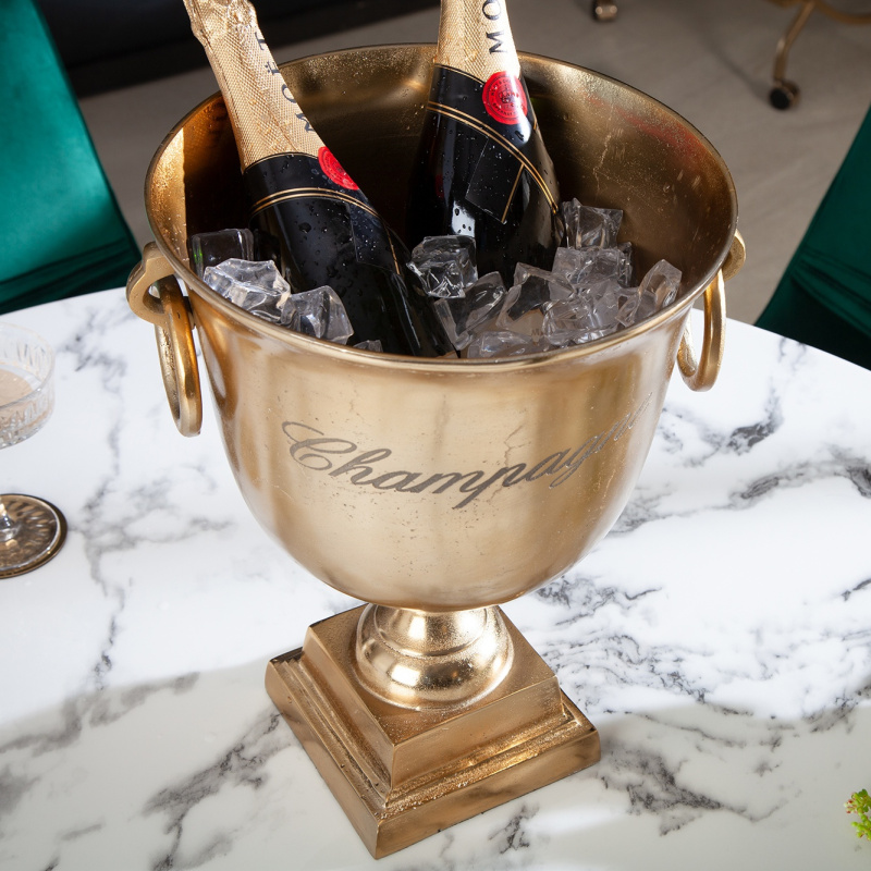 Golden aluminum champagne bucket