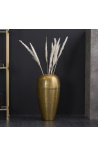 Set of 2 gold aluminum hammered vases