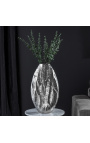 Silberne organische Vase aus gehämmertem Aluminium