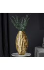 Vase organique martelé en aluminium doré