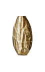 Organic vase hammered in golden aluminum