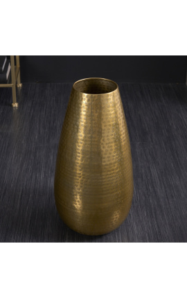 Set of 2 gold aluminum hammered vases