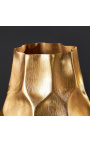 Vaso multifacetado em alumínio dourado