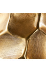 Multi-faceted vase in golden aluminum