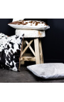 Brown and white cowhide square cushion 45 x 45