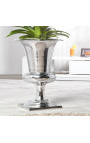 Duży wazon Medyceuszy ze srebrnego aluminium 75 cm
