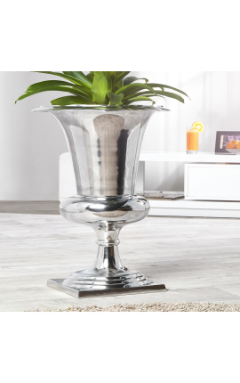 Stor Medici vase i sølv aluminium 75 cm