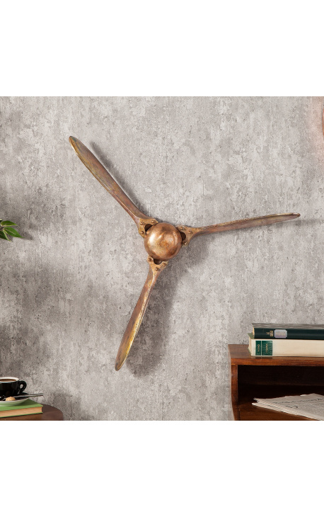 Airplane propeller for wall decoration in copper aluminum - 60 cm