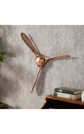 Airplane propeller for wall decoration in copper aluminum - 60 cm