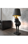 Lampe sur pied cheval noir et doré