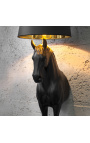 Lampe sur pied cheval noir et doré