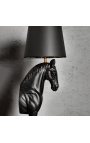 Lampe sur pied cheval noir et doré