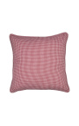 Red and white checkered "Vichy" square cushion with piping 45 x 45