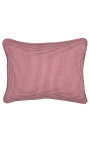 Røde og hvite sjekket "Vichy" rektangulær cushion med piping 35 x 45