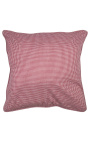 Red and white checkered "Vichy" square cushion with piping 55 x 55