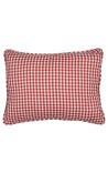 Almofada retangular Vichy vermelha e branca com quadrados grandes com debrum 35 x 45