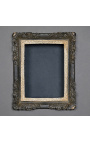 Louis XIV style frame with interior shelves (cabinet) black patina