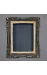 Louis XIV style frame with interior shelves (cabinet) black patina