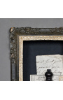 Rám ve stylu Ludvíka XIV s vnitřními policemi (skříňka) černá patina