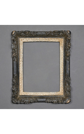 Patinierter schwarzer Rahmen im Louis XIV-Stil