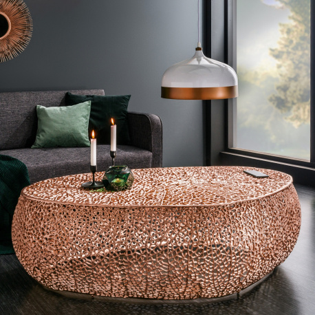 Oval copper coffee table discount