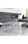 Square kávéasztal Abszolút acél és ezüst fém 60 cm