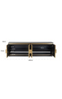 Grote HERMIA tv-kast met zwart marmer en goudkleurig messing blad