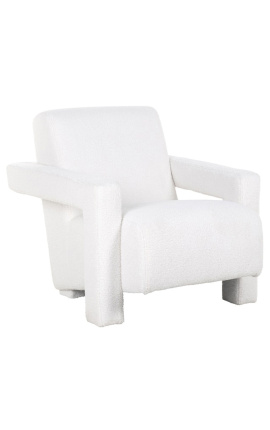 Large armchair &quot;Ceos&quot; with Art Deco design corbeille in beige velvet