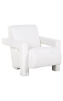 Großer Sessel "Ceos" mit Art Deco design corbeille in beige velvet