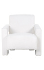 Large fauteuil "Ceos" corbeille design Art Deco en velours beige