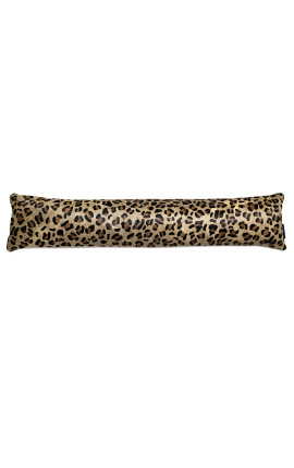 Almofada anti-corrente de cunha de couro com estampa de leopardo