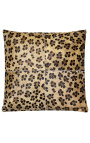 Pernă pătrată din piele de vacă cu imprimeu leopard 45 x 45