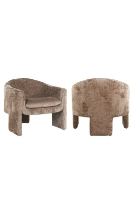 1970s design &quot;Ananke&quot; armchair in brown velvet