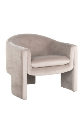 1970s design "Ananke" armchair in beige velvet