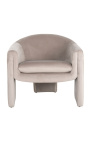 1970s design "Ananke" armchair in beige velvet