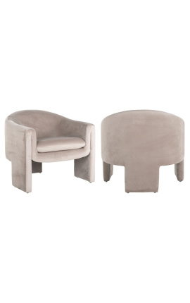 1970-talets design &quot;Ananke&quot; armchair i beige velvet