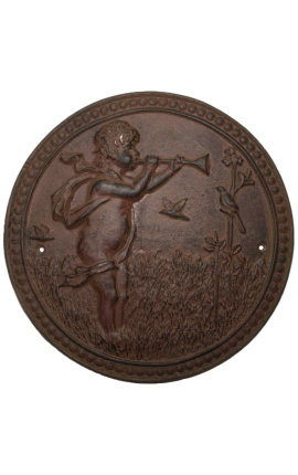 Wall dekorative plate kastet jern "Cherub jakt"