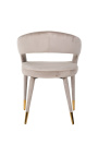 Dining chair "Siara" design in beige velvet with golden legs