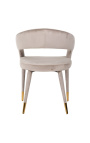 Eetstoel "Siara" ontwerp in beige velvet met gouden benen