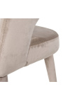 Cadeira de jantar "Siara" design em veludo bege com pernas douradas