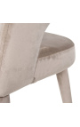 Eetstoel "Siara" ontwerp in beige velvet met gouden benen