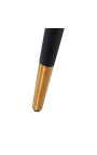 Silla de comedor Siara diseño en terciopelo negro con patas de oro