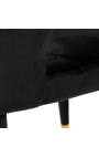 Eetstoel "Siara" ontwerp in zwarte velvet met gouden benen