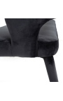 Bench "Siara" design i sort fløjl med gyldne ben