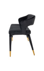 Sedenje "Siara" dizajn iz črnega marmelada z zlatimi nogami