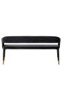 Bench "Siara" design i svart velvet med gylne bein