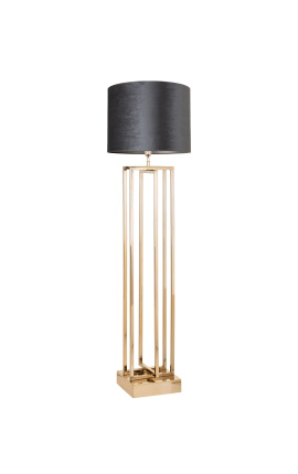 Подова лампа "Сойка" геометрична златиста неръждаема стомана