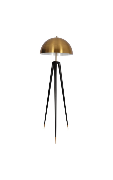 Подова лампа "Рене" със златист метален абажур