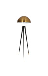 Lampada da terra Rene con paralume in metallo dorato