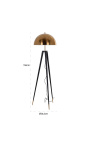 "Rene" floor lamp with gold metal shade